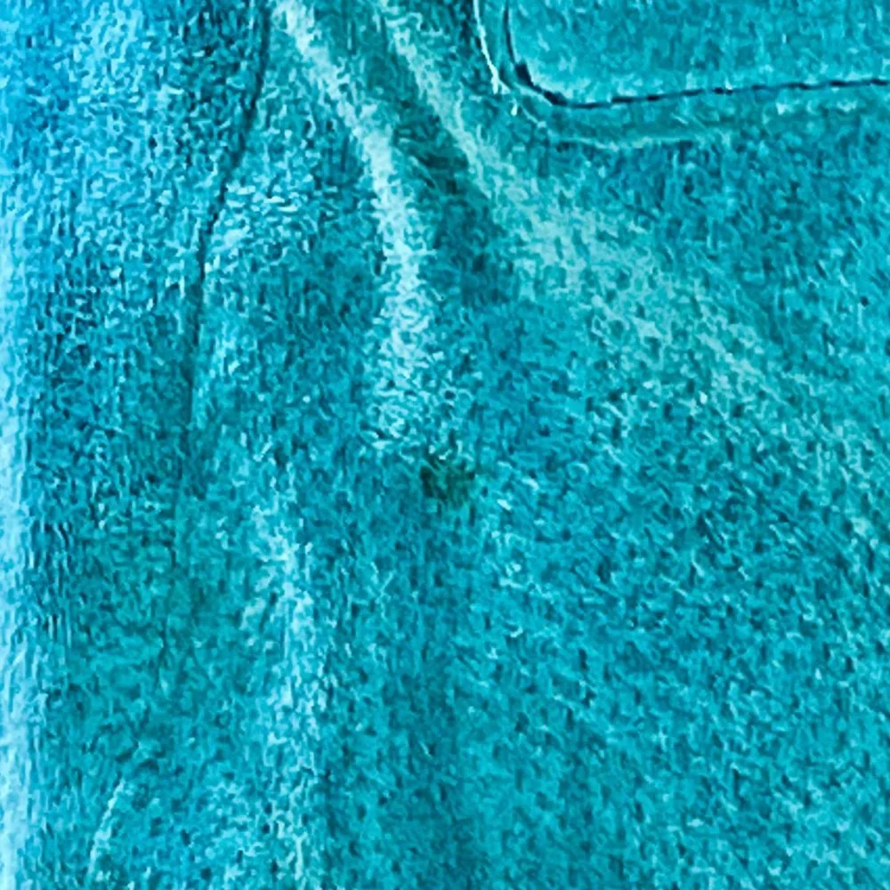 ⭐️HP⭐️RED VALENTINO▪️Light Aqua Blue Seamed Retro Suede Leather Jacket - Picture 9 of 9